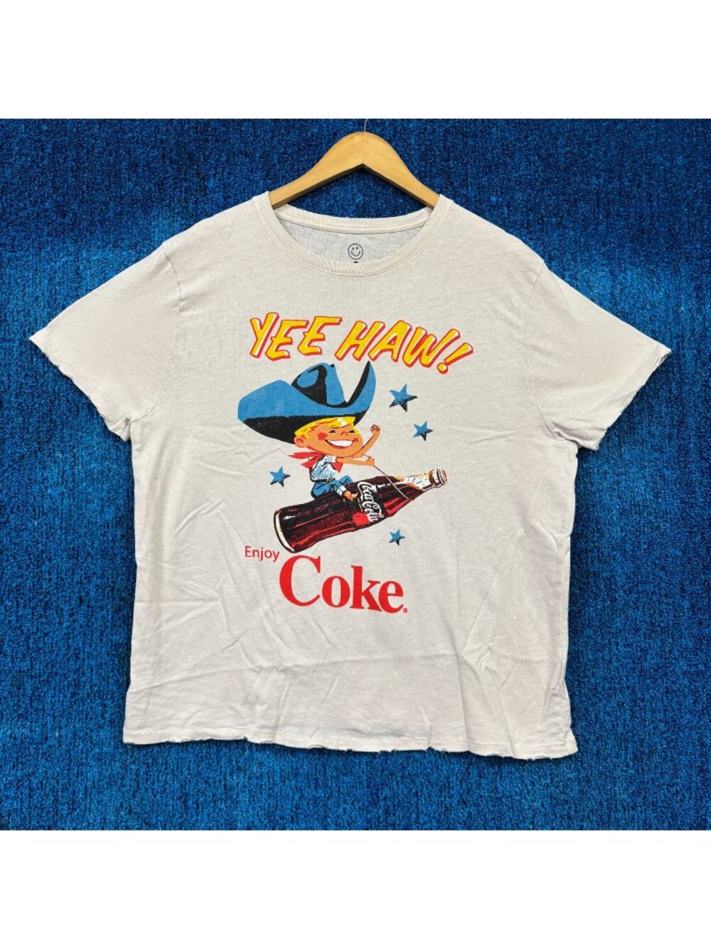 Coca-Cola Cowboy Soda Beige T-Shirt Size Extra Large